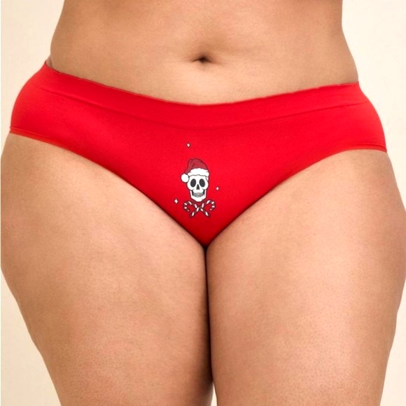 ❤️NWT VINTAGE TORRID PANTY - CANDY CANE SKULL SANTA CHRISTMAS HOLIDAY PLUS SIZE - Picture 6 of 11